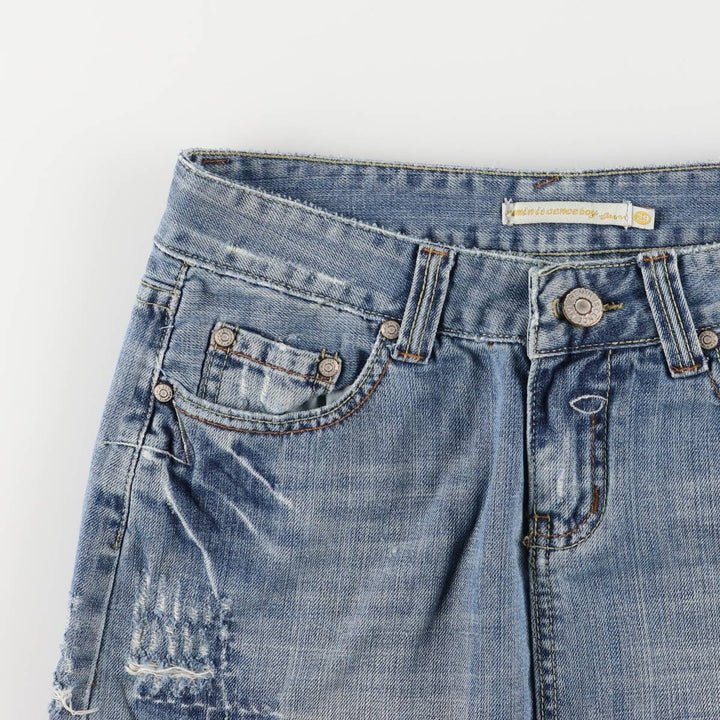 REMIN IS CENCEBOY Denim Trapezoid Mini Skirt, Women's Size XL unclear blue type Vintage Second Hand