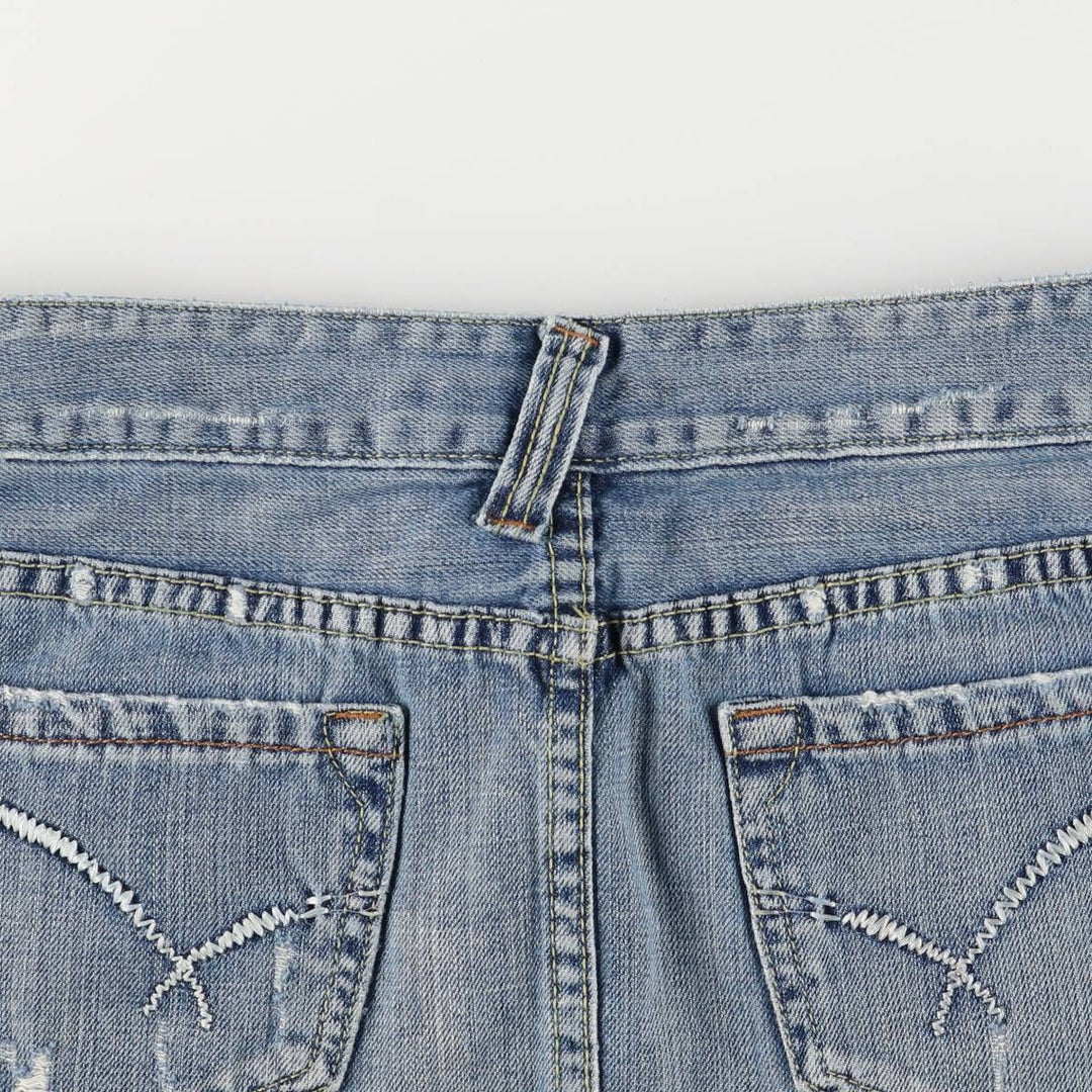 REMIN IS CENCEBOY Denim Trapezoid Mini Skirt, Women's Size XL unclear blue type Vintage Second Hand