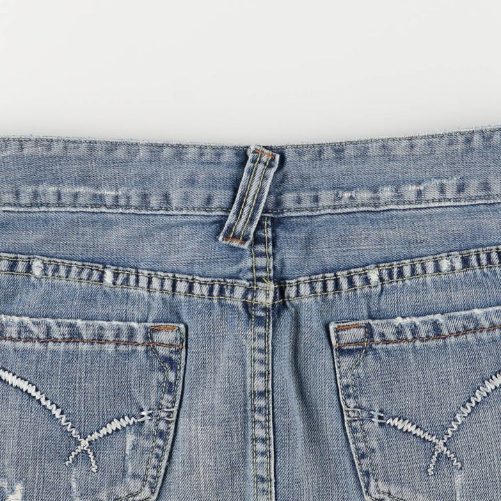 REMIN IS CENCEBOY Denim Trapezoid Mini Skirt, Women's Size XL unclear blue type Vintage Second Hand