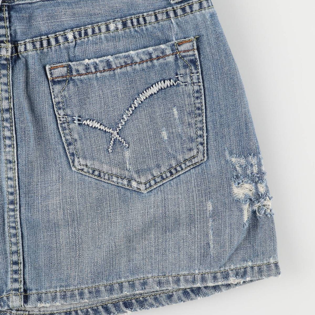 REMIN IS CENCEBOY Denim Trapezoid Mini Skirt, Women's Size XL unclear blue type Vintage Second Hand