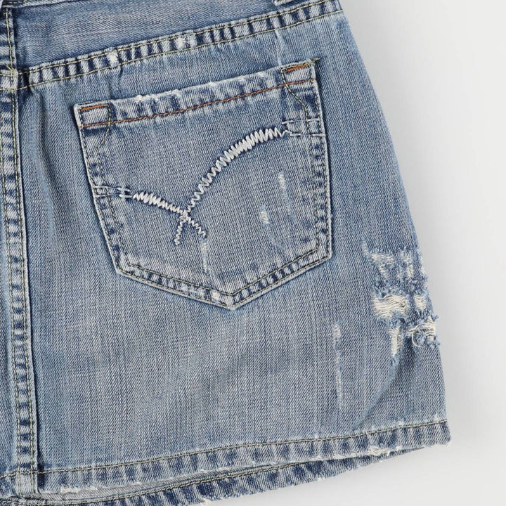 REMIN IS CENCEBOY Denim Trapezoid Mini Skirt, Women's Size XL unclear blue type Vintage Second Hand