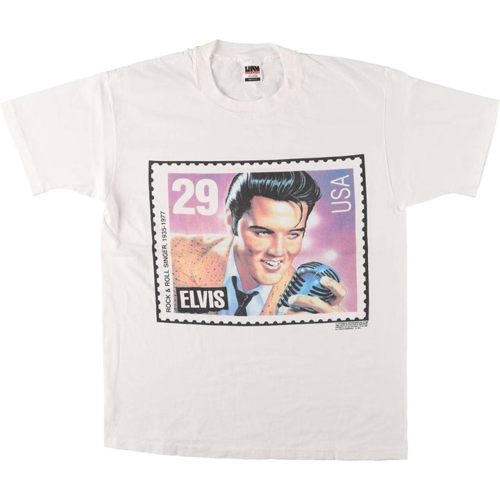 UAV APPAREL ELVIS PRESLEY Elvis Presley Band T-Shirt, Made in USA, Men's Size XL cotton white type Vintage Second Hand