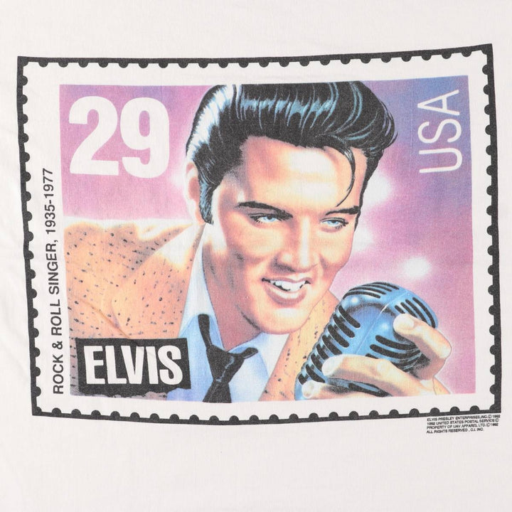 UAV APPAREL ELVIS PRESLEY Elvis Presley Band T-Shirt, Made in USA, Men's Size XL cotton white type Vintage Second Hand