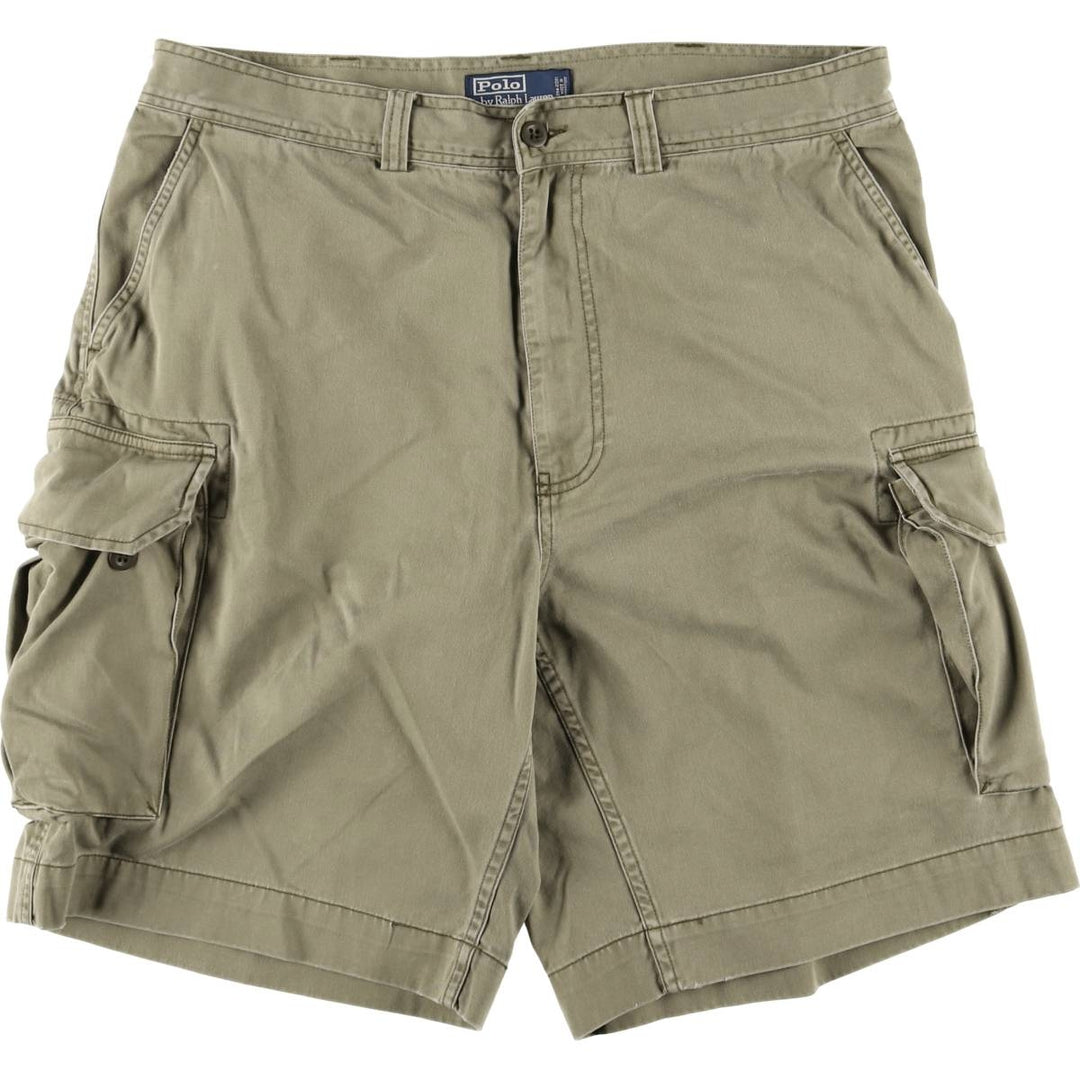 Ralph Lauren POLO by Ralph Lauren Chino Cargo Shorts, Half Pants, Men's, W37 equivalent cotton Khaki type Vintage Second Hand