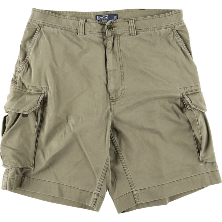 Ralph Lauren POLO by Ralph Lauren Chino Cargo Shorts, Half Pants, Men's, W37 equivalent cotton Khaki type Vintage Second Hand