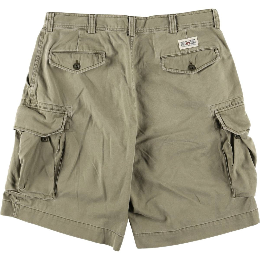 Ralph Lauren POLO by Ralph Lauren Chino Cargo Shorts, Half Pants, Men's, W37 equivalent cotton Khaki type Vintage Second Hand