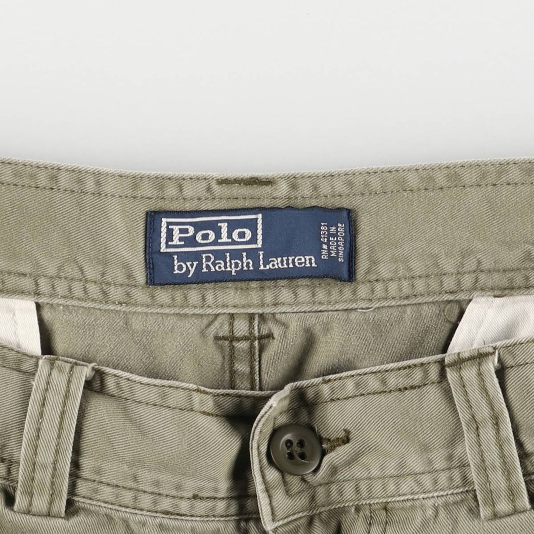 Ralph Lauren POLO by Ralph Lauren Chino Cargo Shorts, Half Pants, Men's, W37 equivalent cotton Khaki type Vintage Second Hand