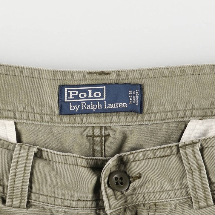 Ralph Lauren POLO by Ralph Lauren Chino Cargo Shorts, Half Pants, Men's, W37 equivalent cotton Khaki type Vintage Second Hand