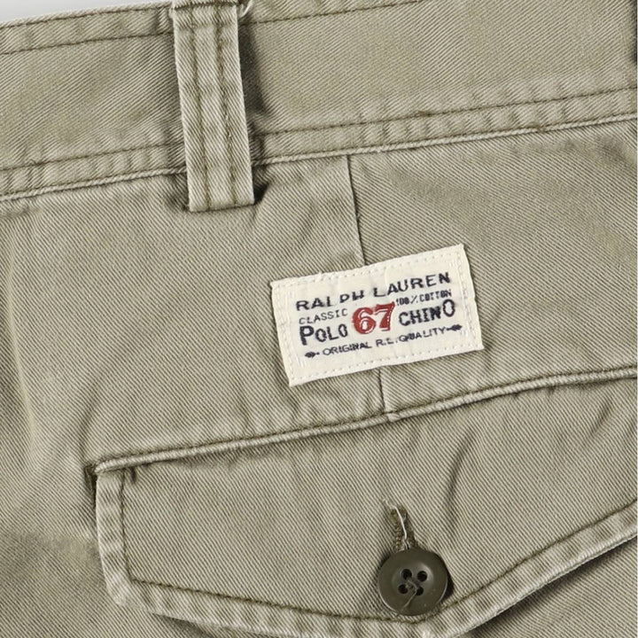 Ralph Lauren POLO by Ralph Lauren Chino Cargo Shorts, Half Pants, Men's, W37 equivalent cotton Khaki type Vintage Second Hand