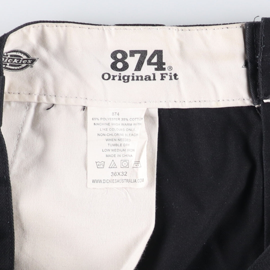 Dickies 874 ORIGINAL FIT Work Pants for Men, W35 equivalent polyester black type Vintage Second Hand