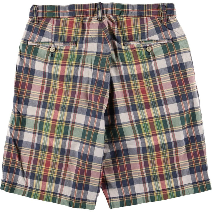 Ralph Lauren POLO by Ralph Lauren PROSPECT SHORT Check Pattern Cotton Shorts, Men's Size W32 cotton navy blue type Vintage Second Hand