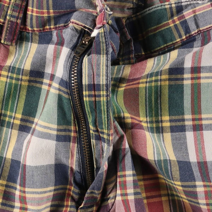 Ralph Lauren POLO by Ralph Lauren PROSPECT SHORT Check Pattern Cotton Shorts, Men's Size W32 cotton navy blue type Vintage Second Hand