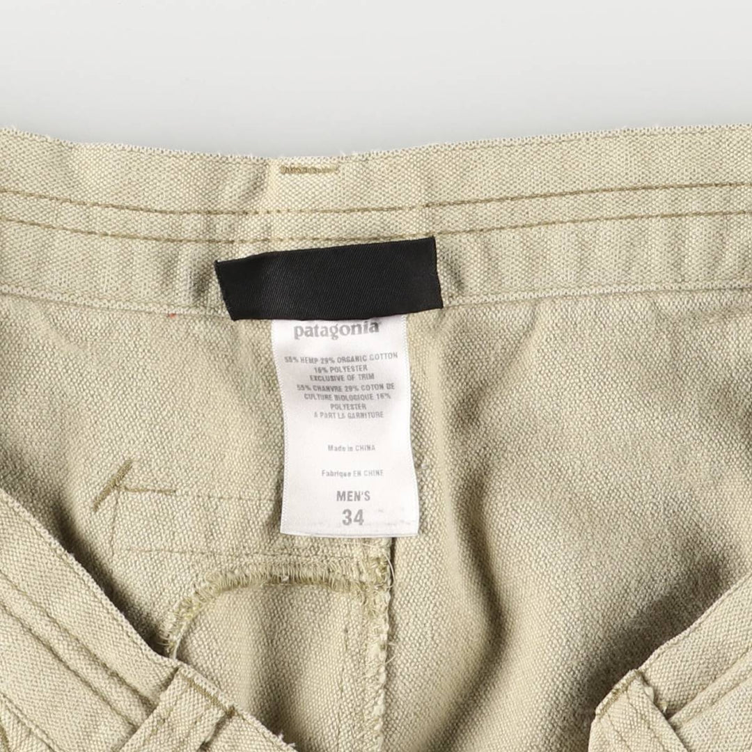 2000'S Patagonia Men's Hemperor Shorts 57305S7, Hemp and Cotton Shorts, Men's Size W34 Hemp Beige type Vintage Second Hand