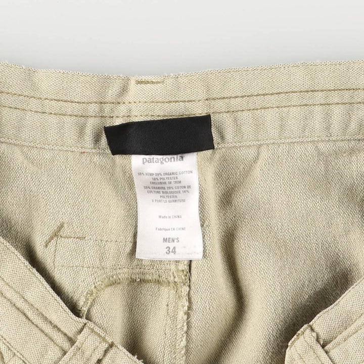 2000'S Patagonia Men's Hemperor Shorts 57305S7, Hemp and Cotton Shorts, Men's Size W34 Hemp Beige type Vintage Second Hand