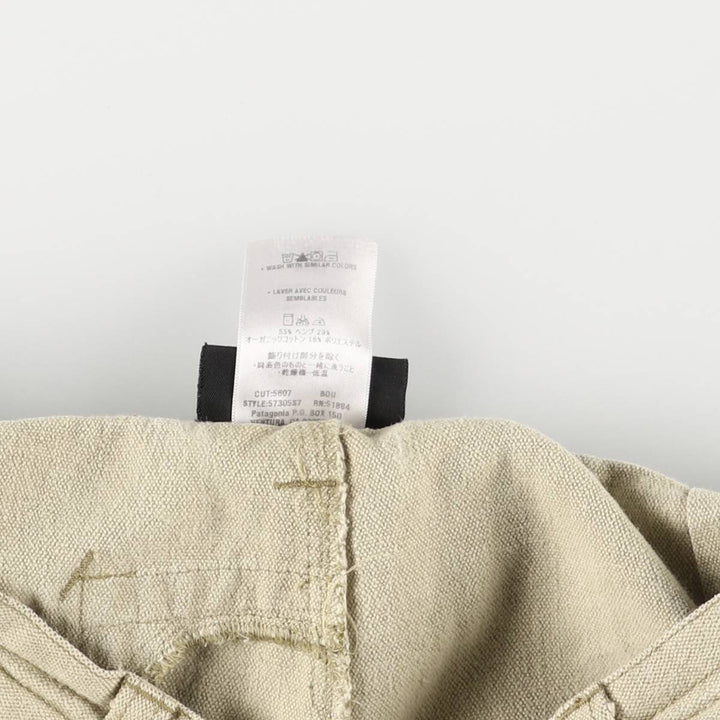 2000'S Patagonia Men's Hemperor Shorts 57305S7, Hemp and Cotton Shorts, Men's Size W34 Hemp Beige type Vintage Second Hand