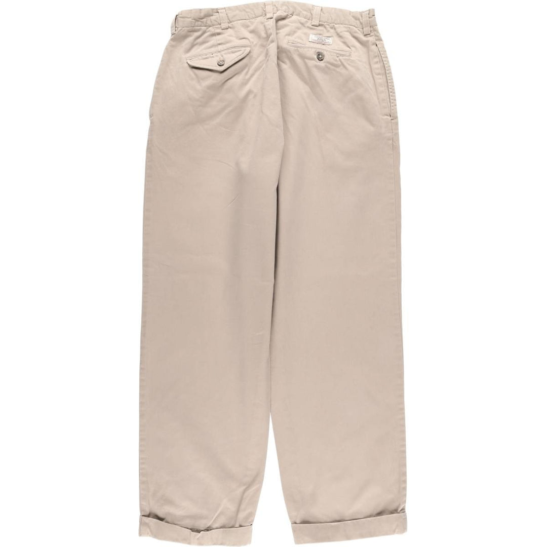 Ralph Lauren POLO by Ralph Lauren HAMMOND PANT, two-pleat chino pants, men's, w34 equivalent cotton Beige type Vintage Second Hand