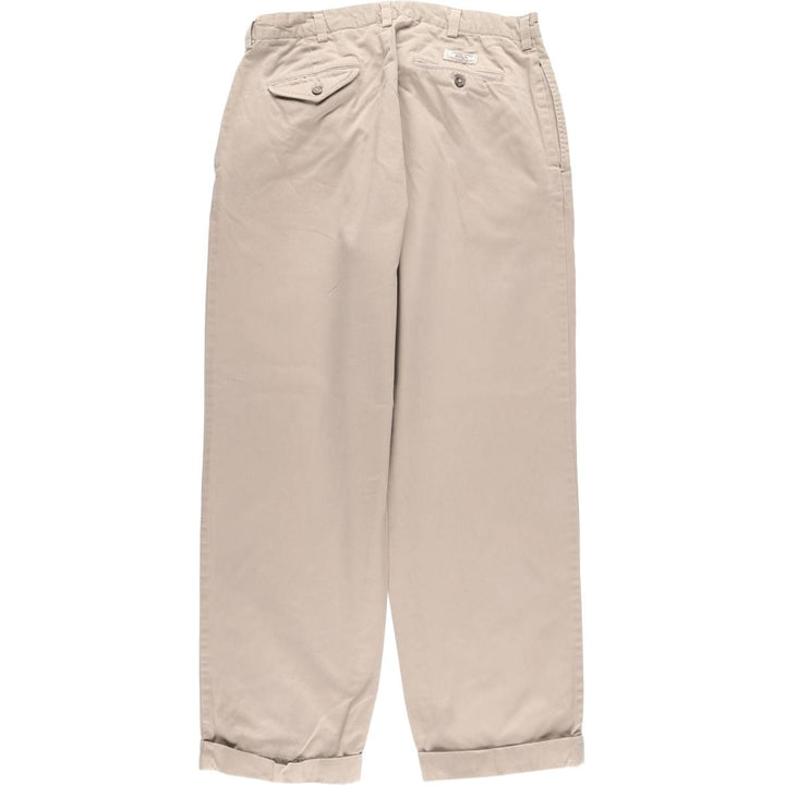 Ralph Lauren POLO by Ralph Lauren HAMMOND PANT, two-pleat chino pants, men's, w34 equivalent cotton Beige type Vintage Second Hand