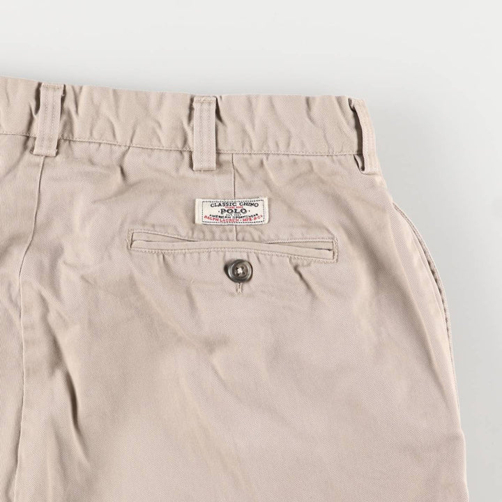 Ralph Lauren POLO by Ralph Lauren HAMMOND PANT, two-pleat chino pants, men's, w34 equivalent cotton Beige type Vintage Second Hand
