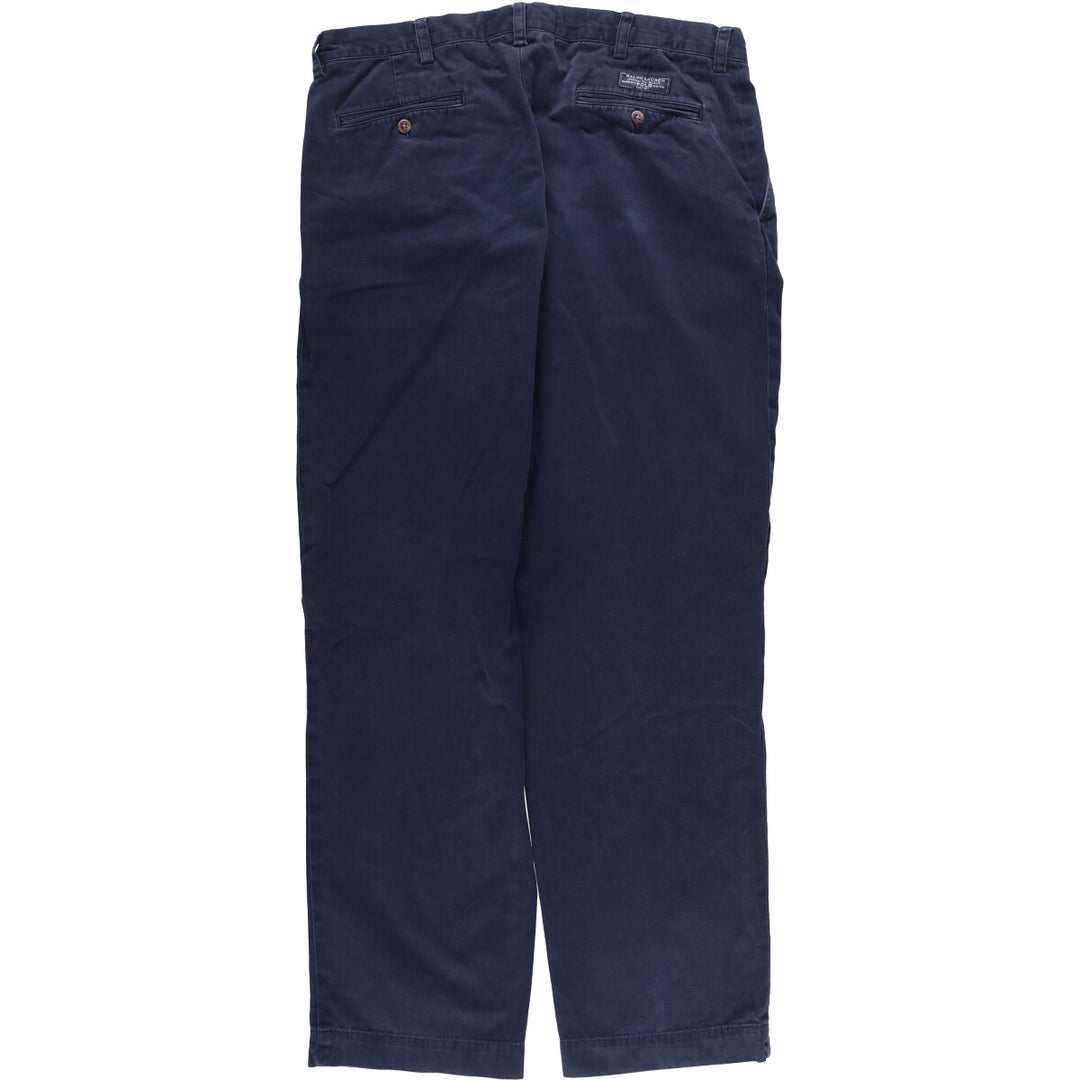 Ralph Lauren POLO by Ralph Lauren EVERSE PLEATED two-pleat chino pants, men's size W36 cotton navy blue type Vintage Second Hand