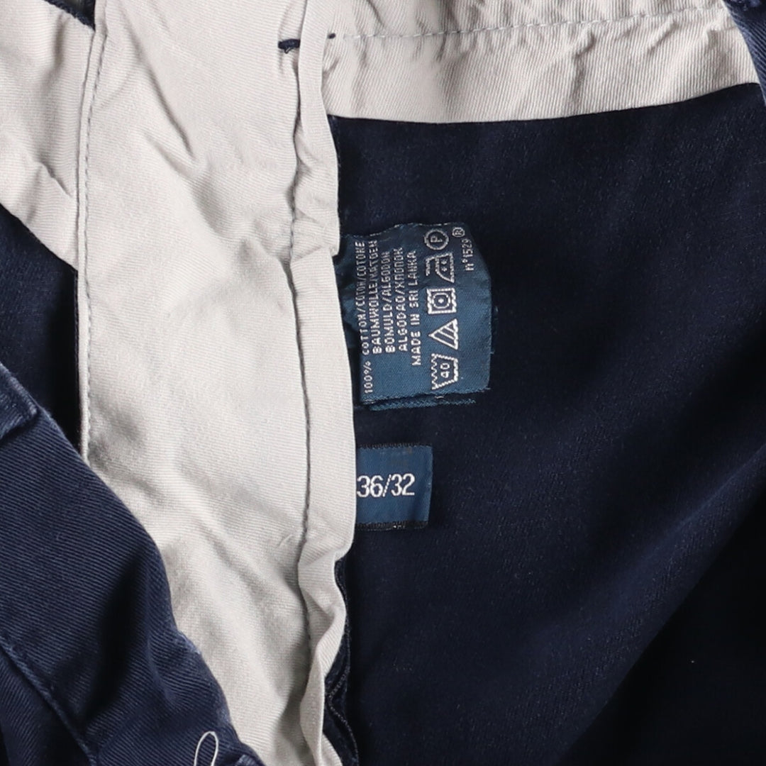 Ralph Lauren POLO by Ralph Lauren EVERSE PLEATED two-pleat chino pants, men's size W36 cotton navy blue type Vintage Second Hand