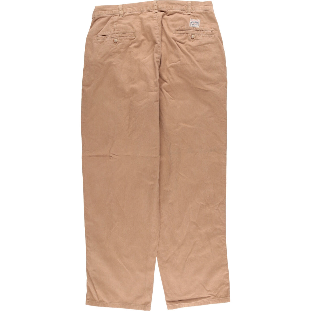 Ralph Lauren POLO by Ralph Lauren Two-pleat Chino Pants for Men, W34 equivalent cotton brown type Vintage Second Hand