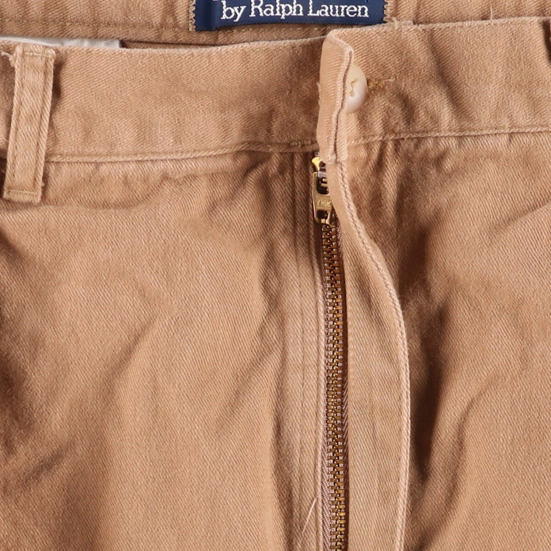 Ralph Lauren POLO by Ralph Lauren Two-pleat Chino Pants for Men, W34 equivalent cotton brown type Vintage Second Hand