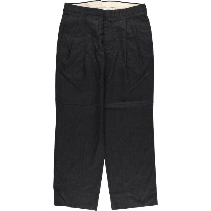 Vintage Glen Check Two-pleat Men's Slacks, Size W34 unclear Charcoal Vintage Second Hand