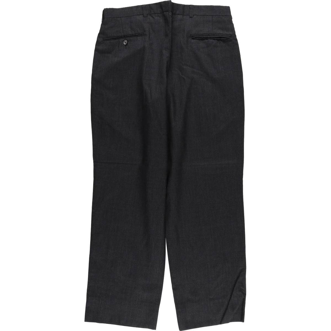 Vintage Glen Check Two-pleat Men's Slacks, Size W34 unclear Charcoal Vintage Second Hand