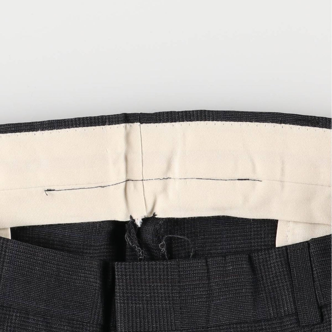 Vintage Glen Check Two-pleat Men's Slacks, Size W34 unclear Charcoal Vintage Second Hand