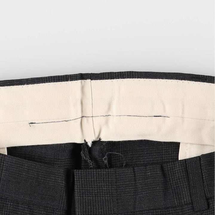 Vintage Glen Check Two-pleat Men's Slacks, Size W34 unclear Charcoal Vintage Second Hand