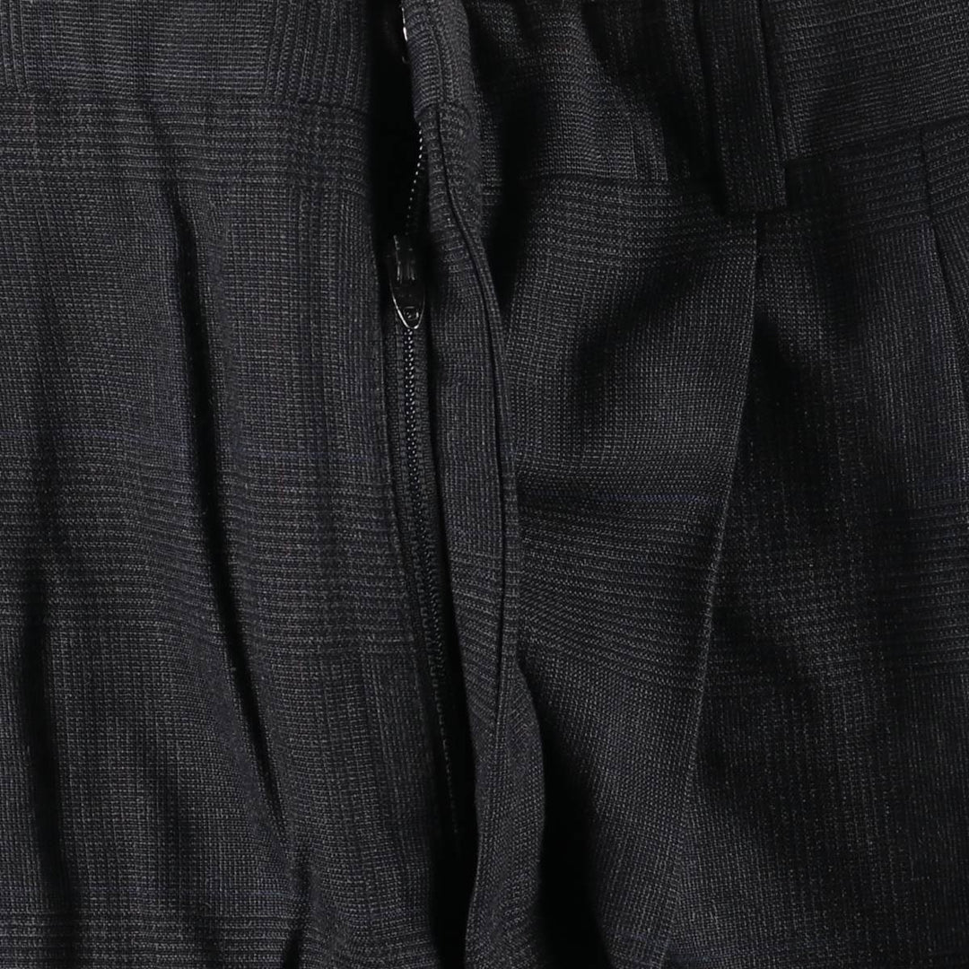 Vintage Glen Check Two-pleat Men's Slacks, Size W34 unclear Charcoal Vintage Second Hand