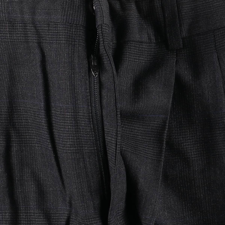 Vintage Glen Check Two-pleat Men's Slacks, Size W34 unclear Charcoal Vintage Second Hand