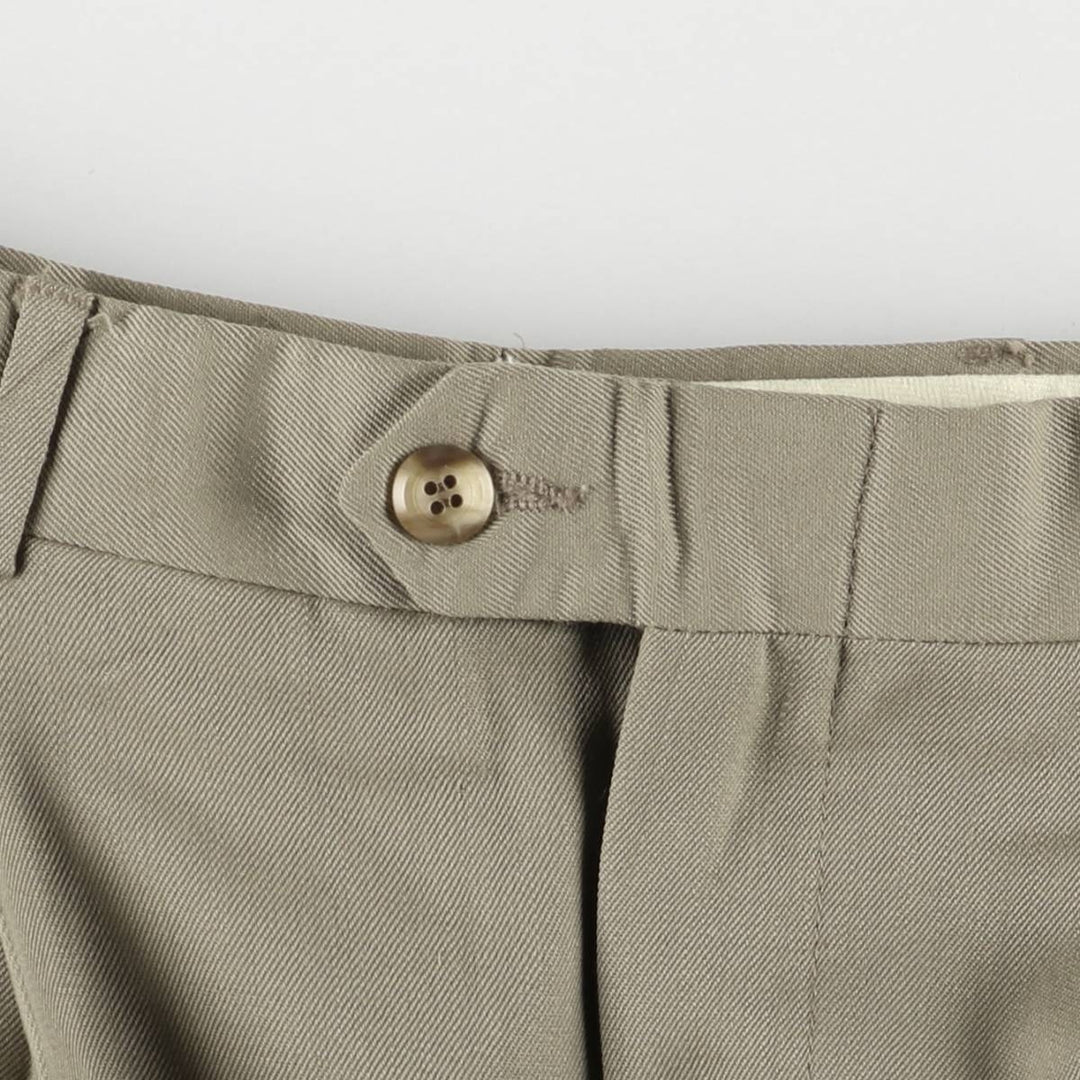 K DE TAYLES Two-pleat Wool Pants, Slacks, Made in USA, Men's, Size W30 wool Khaki type beige Vintage Second Hand