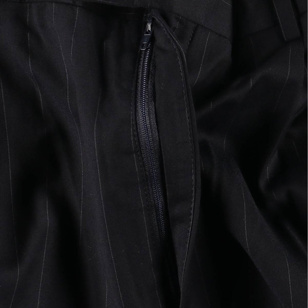 JOS.A.BANK Stripe Pattern Two-Pleated Slacks, Men's Size 35 unclear navy blue type Vintage Second Hand