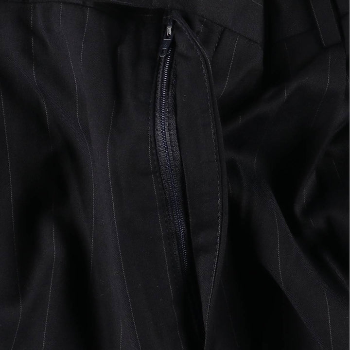 JOS.A.BANK Stripe Pattern Two-Pleated Slacks, Men's Size 35 unclear navy blue type Vintage Second Hand