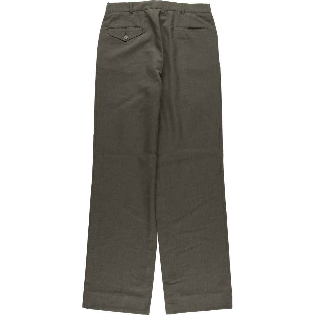 Vintage Check Pattern Two-Pleated Slacks, Men's Size W31 unclear Khaki type Vintage Second Hand