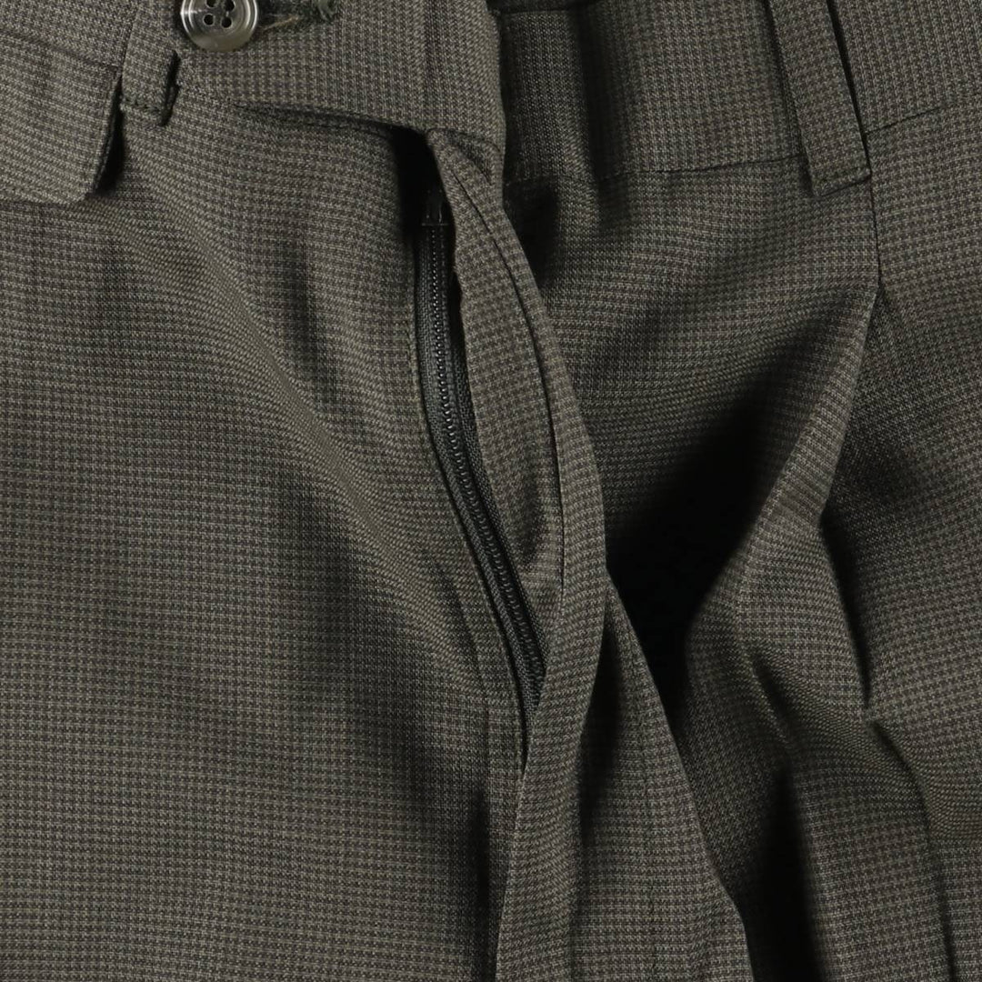 Vintage Check Pattern Two-Pleated Slacks, Men's Size W31 unclear Khaki type Vintage Second Hand