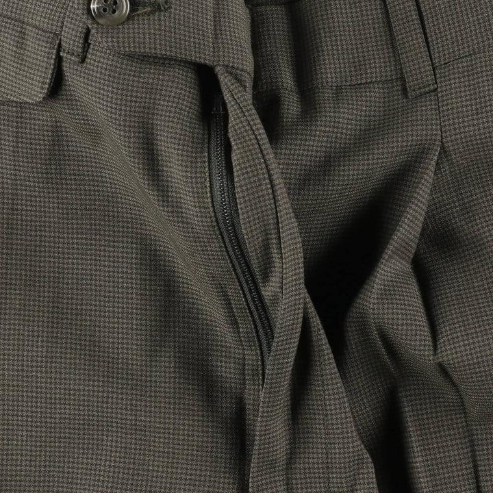 Vintage Check Pattern Two-Pleated Slacks, Men's Size W31 unclear Khaki type Vintage Second Hand