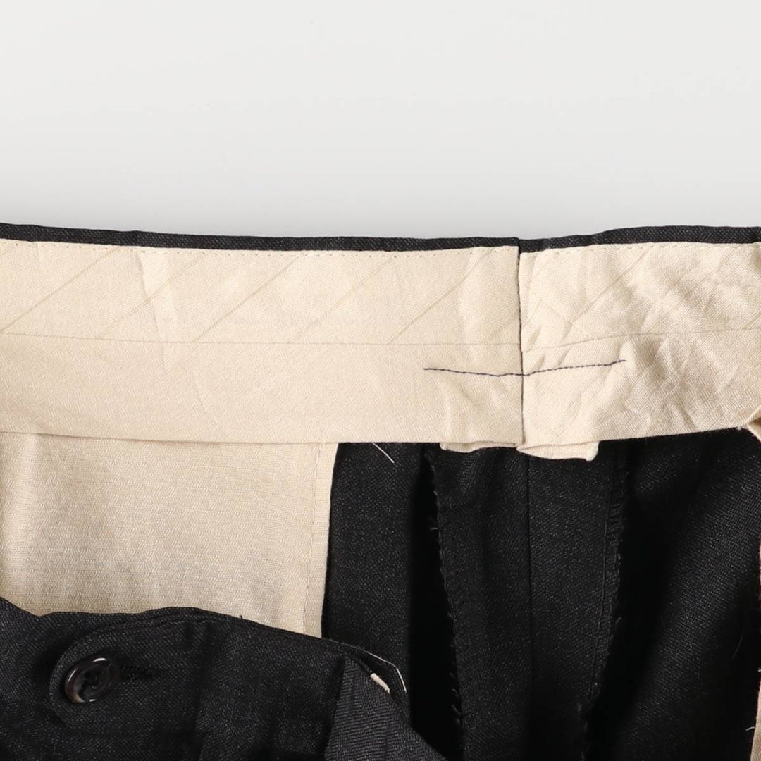 Two-pleat slacks pants for men, equivalent to W35 unclear Charcoal Vintage Second Hand