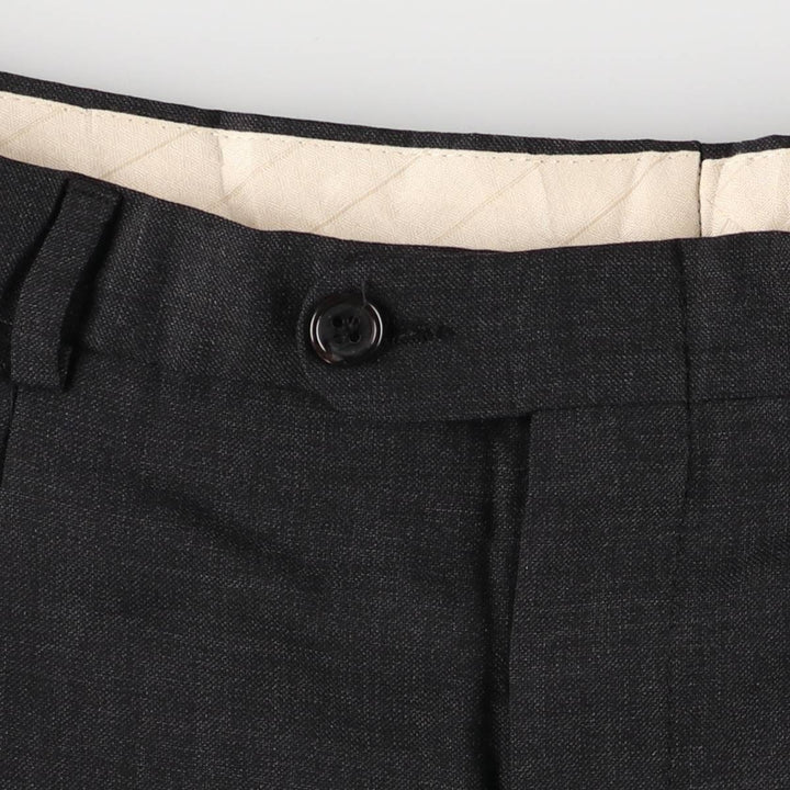 Two-pleat slacks pants for men, equivalent to W35 unclear Charcoal Vintage Second Hand
