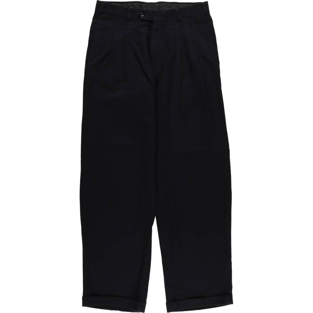 Vintage two-pleat slacks for men, size W33 unclear navy blue type Vintage Second Hand