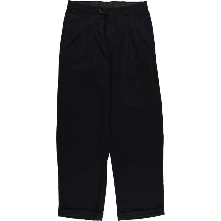 Vintage two-pleat slacks for men, size W33 unclear navy blue type Vintage Second Hand