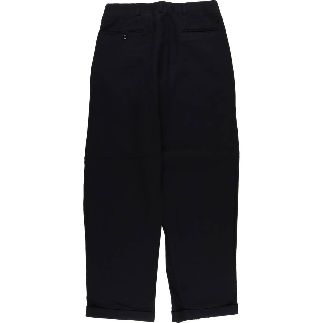 Vintage two-pleat slacks for men, size W33 unclear navy blue type Vintage Second Hand