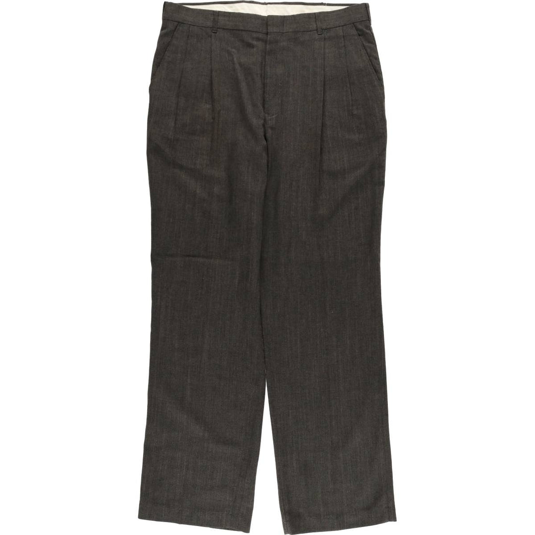 Two-pleat slacks, made in the USA, men's size W34 unclear Charcoal Vintage Second Hand