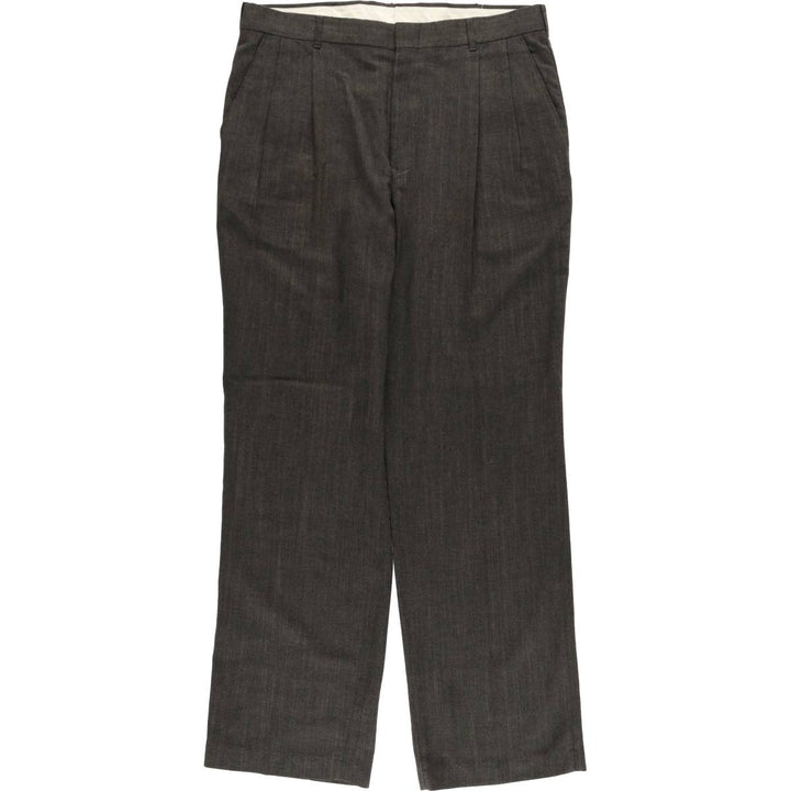 Two-pleat slacks, made in the USA, men's size W34 unclear Charcoal Vintage Second Hand