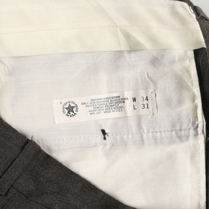 Two-pleat slacks, made in the USA, men's size W34 unclear Charcoal Vintage Second Hand