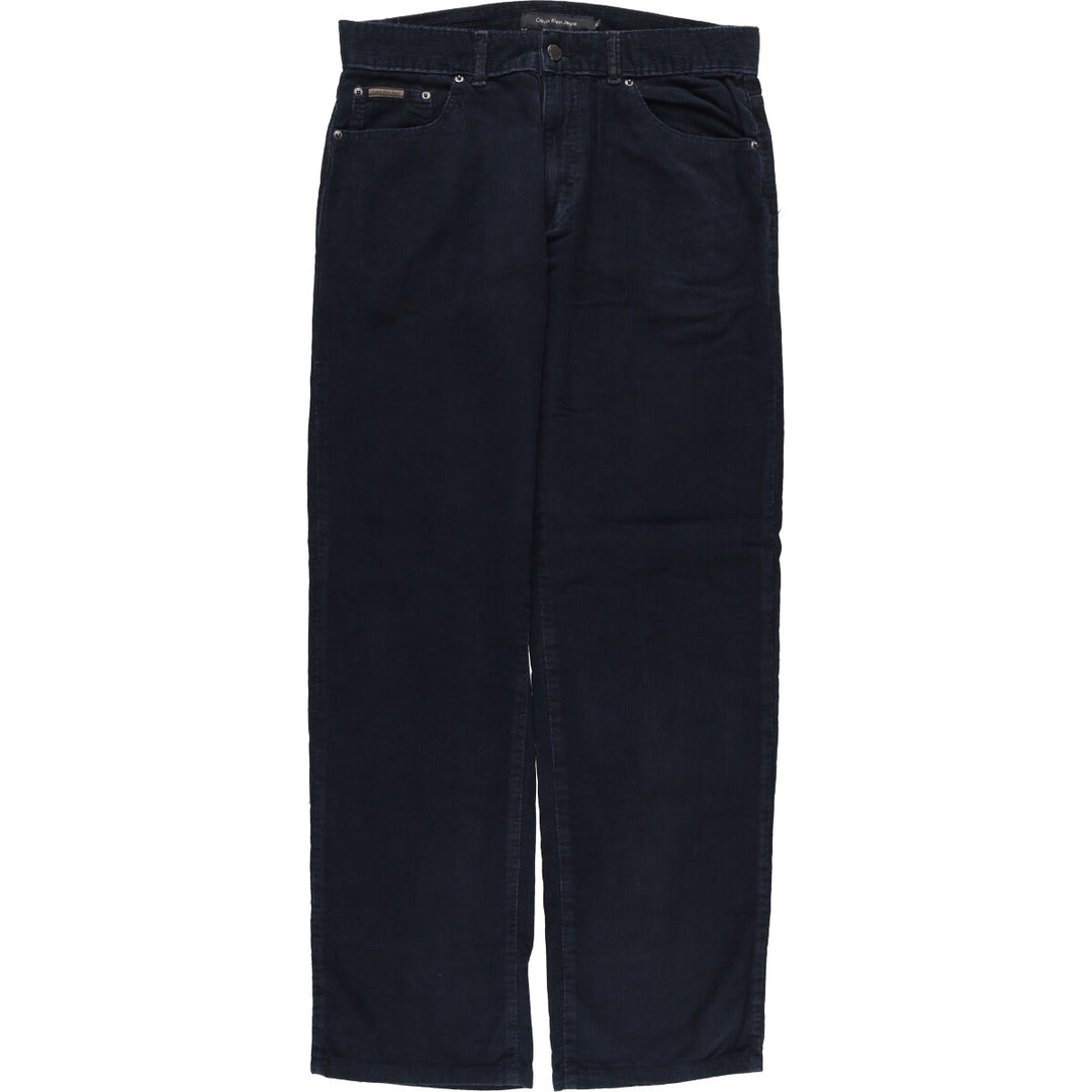 Calvin Klein Jeans corduroy pants, men's size W34 cotton navy blue type Vintage Second Hand
