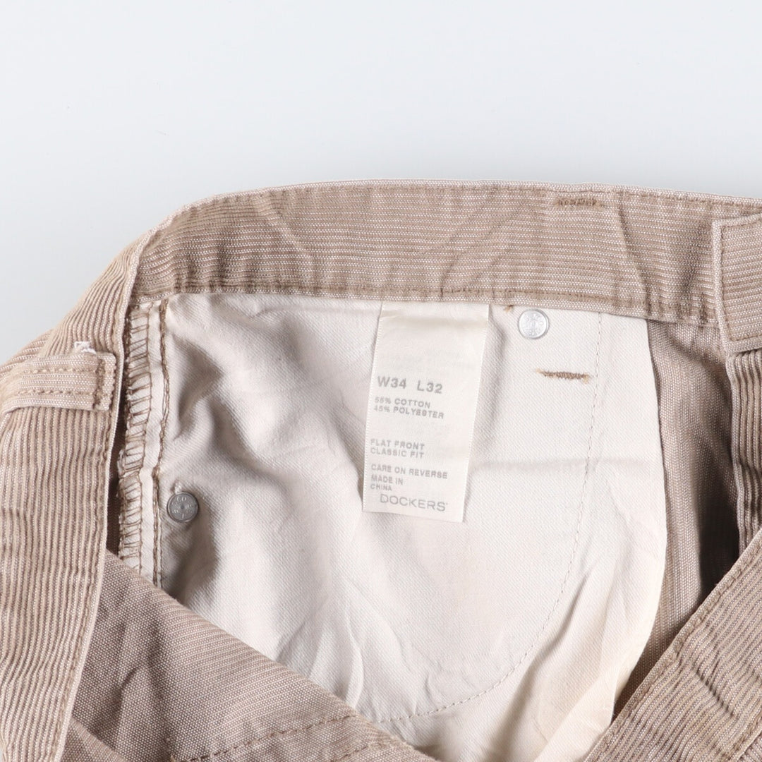 Dockers Classic Fit Corduroy Pants, Men's, Size 36 cotton Beige type Vintage Second Hand