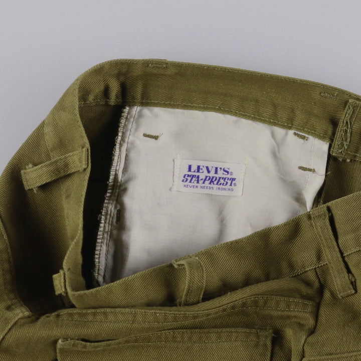 Vintage 1970'S Levi's STA-PREST slacks for men, size W28, zipper fly. unclear Khaki type brown Vintage Second Hand