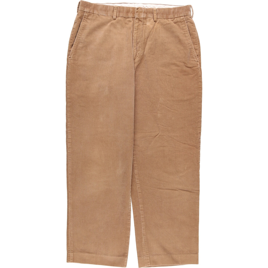 2000'S LANDS' END TRADITIONAL FIT Corduroy Pants, Men's, Size 34 cotton beige type brown Vintage Second Hand
